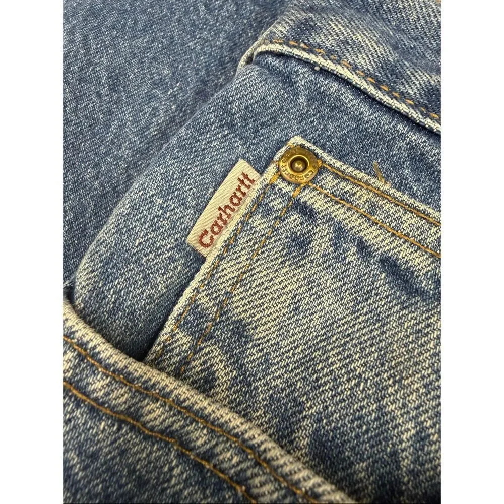 Carhartt B17 DST Mens 40x30 Relaxed Fit Blue Denim Jeans Workwear Classic Cotton